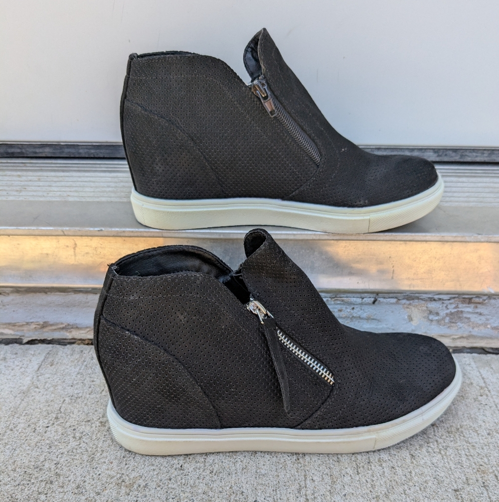 Madden Girl Black Wedge Sneakers